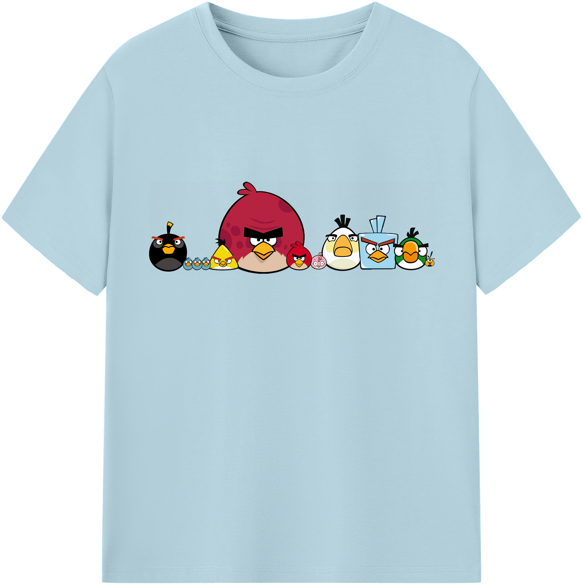 （画像用） Angry Birds アングリーバード 綿100％半袖Tシャツ（フロントプリント）
